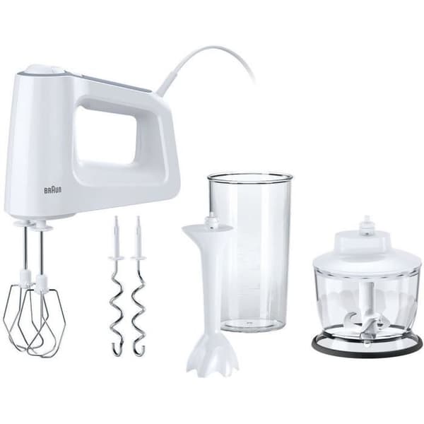 MultiMix 3 elektrisk mixer och mixer - BRAUN - HM3105WH - 500W - 5 hastigheter + Pulse - PowerBell