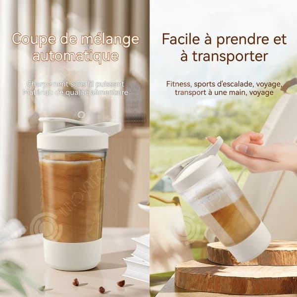 INN Automatisk blandkopp 400ml uppladdningsbar med skala kaffekopp magnetisk automatisk transparent isolerad mugg