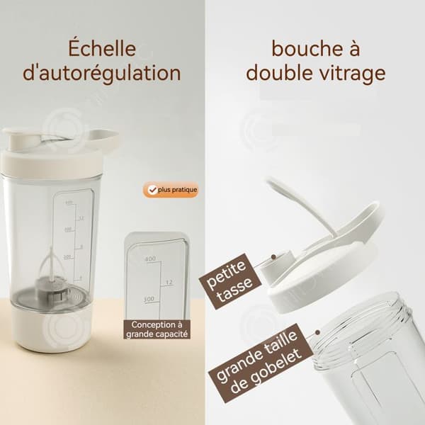 INN Automatisk blandkopp 400ml uppladdningsbar med skala kaffekopp magnetisk automatisk transparent isolerad mugg