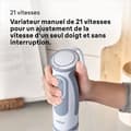 Miniatyrbild 6 av 6: BRAUN Multiquick 5V stavmixer - 21 hastigheter - Fot i rostfritt stål - 3 tillbehör