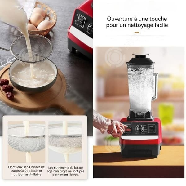 INN Mixeur 2L citruspresser 4500W juice- och smoothie-maskin för hemmabruk krossad iskniv i rostfritt stål med 6 blad 20 hastigheter