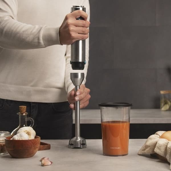 Cecotec Power TitanBlack 1500 XL Cream & Crush stavmixer - Grå - 1500 W - Anti-stänk