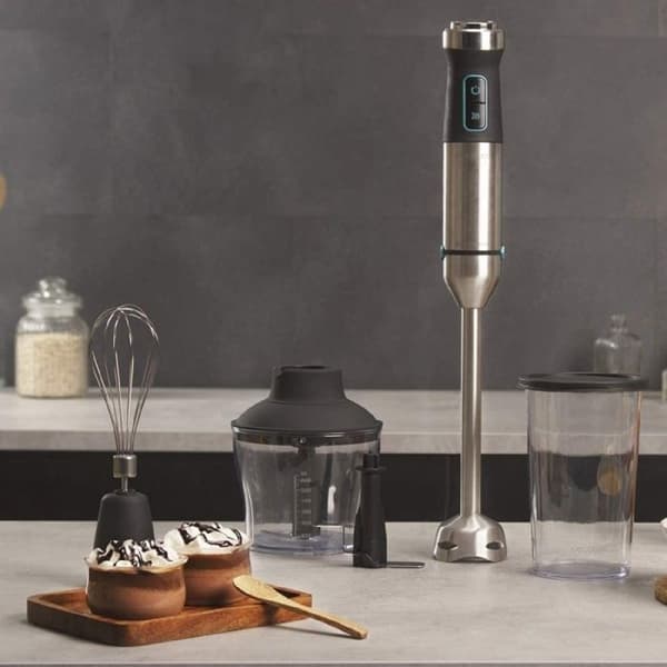 Cecotec Power TitanBlack 1500 XL Cream &amp; Crush stavmixer - Grå - 1500 W - Anti-stänk