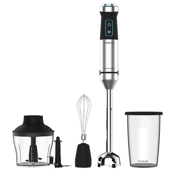 Cecotec Power TitanBlack 1500 XL Cream & Crush stavmixer - Grå - 1500 W - Anti-stänk