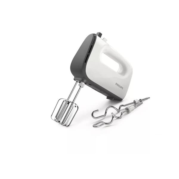 Philips handmixer i 5000-serien - 5 hastigheter - turbofunktion - dubbelvisp + knådning - vit (HR3740/00)