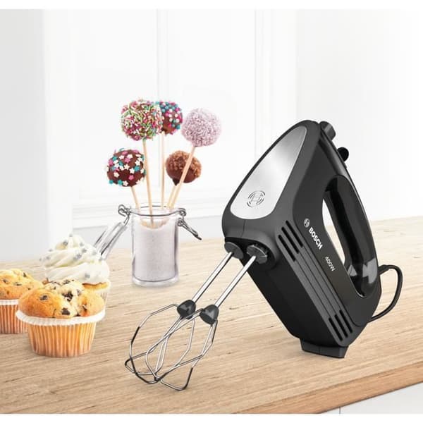 Handmixer - BOSCH MFQ2420B CLEVERMIXX - 400W - 4 hastigheter + puls - Svart/Rostfritt stål