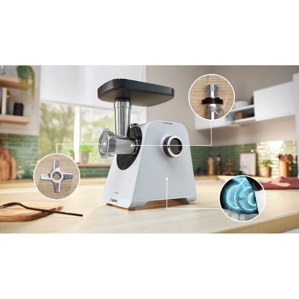 Kødhakker BOSCH MFWS420W Hvid Sort Rustfrit stål