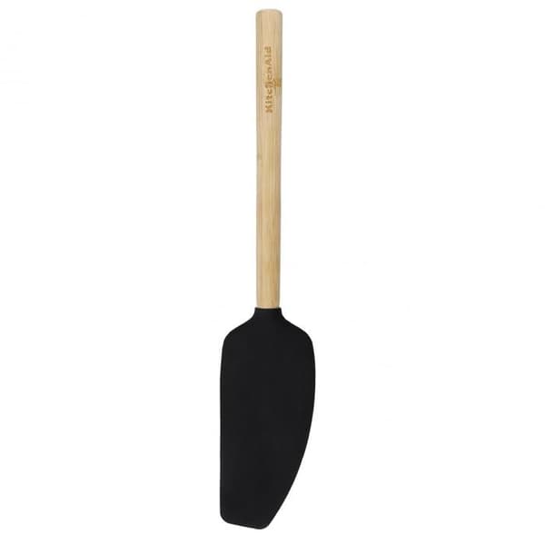 Kitchenaid universell slickepott för mixer med handtag av bambu och flexibel, värmebeständig silikonhuvud