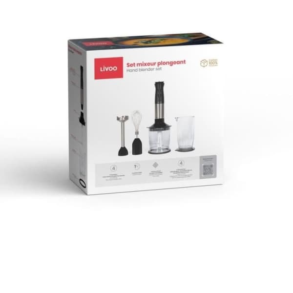 Set stavmixer - LIVOO - DOP246 - 800 W - 12 hastigheter - Svart