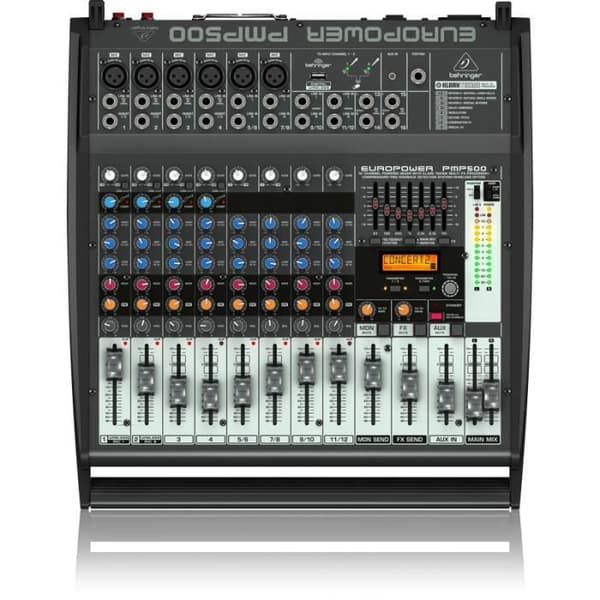 Behringer PMP500, 12 kanaler, 20 - 20000 Hz, 2000 Ohm, 390 mm, 425 mm, 122 mm
