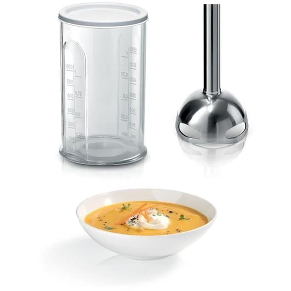 BOSCH ErgoMixx 600W stavmixer - Vit/Grå - 12 hastigheter + turbo - Minihackare ingår