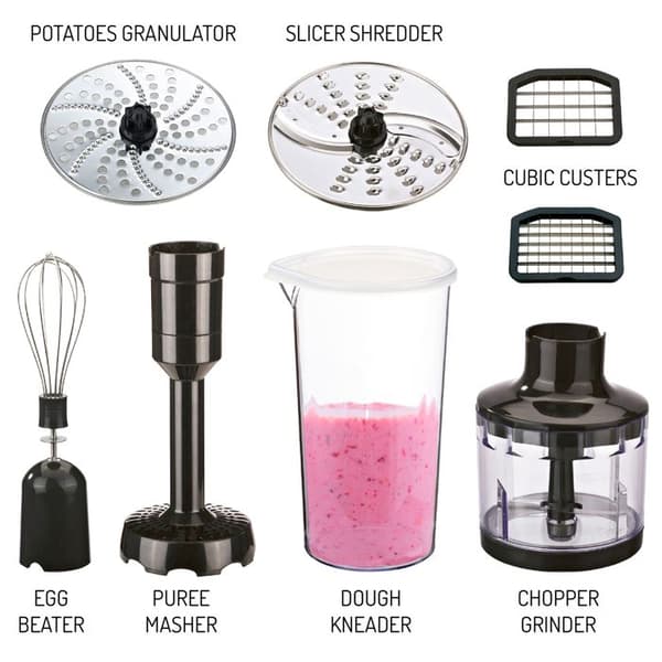 Immersion Blender Set, Multifunktionshackare, Visp, 3 i 1, Camry CR4623 1600W 33950 Rostfritt stål