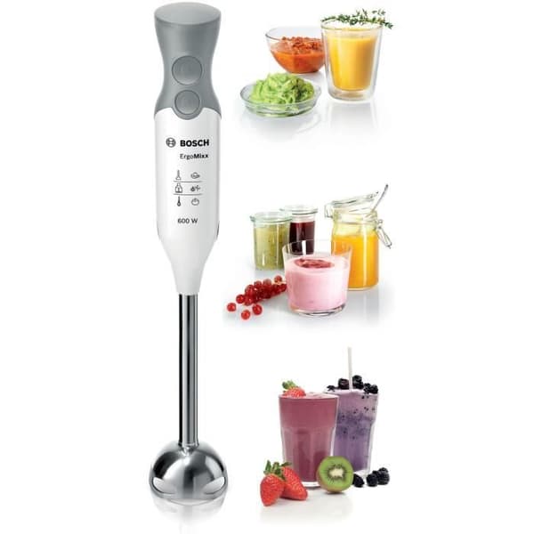 BOSCH MSM66110 stavmixer - 600W, 4 blad i rostfritt stål, ergonomiskt mjukt handtag, graderad måttbägare