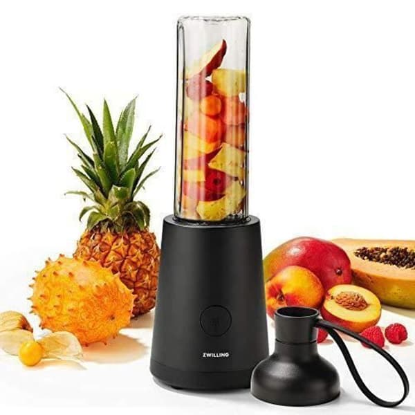 ZWILLING Blender Smoothie Maker + Vattenflaska med lock 600ml 300W Rostfritt stål/Plast Svart