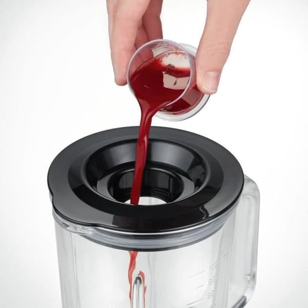 Blender - SEVERIN - SM3734 - 500 W - Skål i glas 1 L - 2 hastigheter + pulsfunktion - Rostfritt stål/Svart