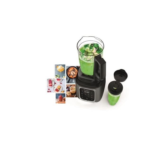 MOULINEX Blender InfinyMix+ Smoothie Mixer, 1,75 L tritan skål, 600 ml vattenflaska, 5 automatiska program, 1600W LM91HD10