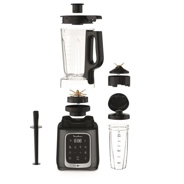 MOULINEX Blender InfinyMix+ Smoothie Mixer, 1,75 L tritan skål, 600 ml vattenflaska, 5 automatiska program, 1600W LM91HD10