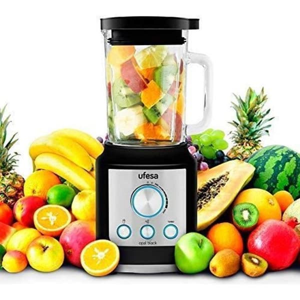 Ufesa BS4950B Opal Black Ultra kraftfull mixer 2100 W, 1,8 L glasbehållare, elektronisk hastighetskontroll, program