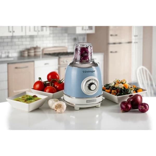 VINTAGE GLAS BLENDER 1000 WATT 583 ARIETE BLÅ