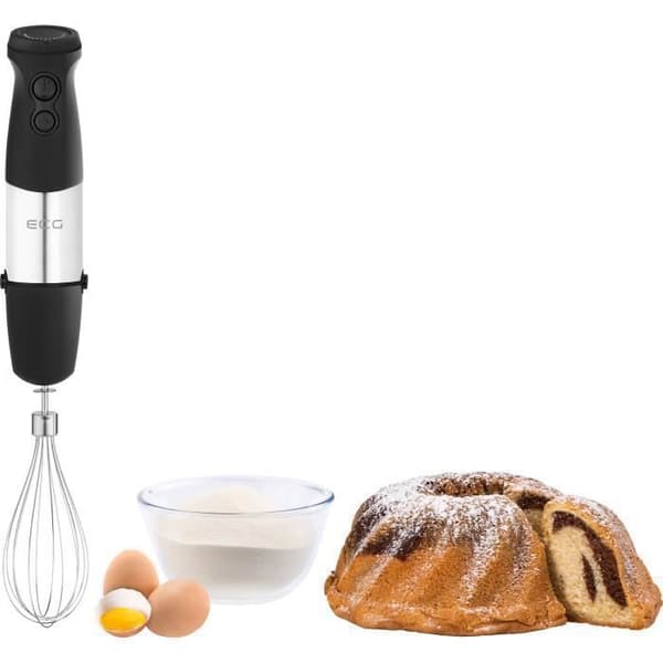 Handmixare ECG RM 750 – 750 W – Rostfri fot – Visp, 500 ml hackare, 600 ml kopp – Tyst & lätt
