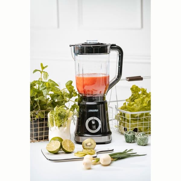 Blender 1,8 liter utan BPA, mixer med maximal effekt 1000W, 2 hastigheter + puls Mesko MS 4079 1000W svart/silver 39617