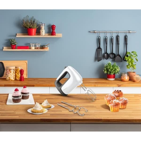 MOULINEX Prep’Mix+ Elblandare, 500 W, Turbofunktion, 5 hastigheter, 2 vispar + 2 rostfria blandare HM460110