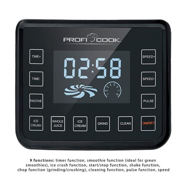 Mixerskål - PROFICOOK - PC-UM 1127 - 2000 Watt - 2 L - Svart, Rostfritt stål