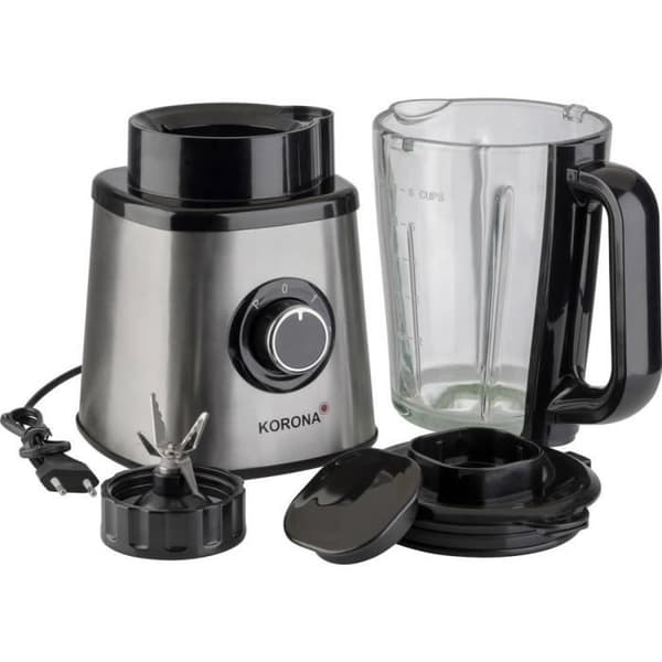 Korona Blender 24040 med glaskanna - 600 watt max. - 2 effektnivåer - 1,5 L kapacitet - Ice Crush funktion - svart