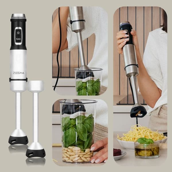 Zeegma Handy Chef 5in1 stavmixer - 1500W - 15 hastigheter - BPA-fri - Rostfria blad - 800 ml