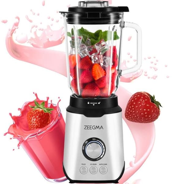 ZEEGMA Grand Vitamine - Elektrisk mixer - 1600 W - Multifunktionsmixer - 1,75 L - 6 blad - Krossad is - 3 program - BPA-fri