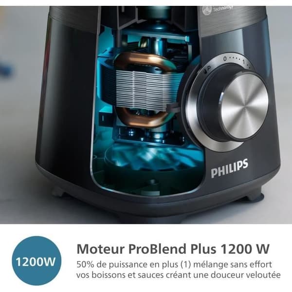 Mixer - Philips - 5000 Series - 1200W - 2L - 3 hastigheter + Puls
