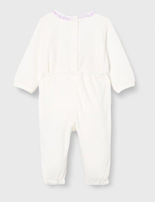 Robotbabysamtal - Chicco robotbabyväska, enhörningsoverall i chenille med fot, babyflicka, vit (359), 9 månader