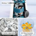 Miniatyrbild 4 av 6: VitaPower Blender - BOSCH - MMB6141W - 1200 W - 30000 rpm - 2 hastigheter + turbo - 2 L skål - 4 avtagbara blad - Vit