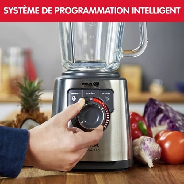 MOULINEX LM811D10 Blender - Perfekt mix - Hög hastighet - 1200 W - 2 L - Grå och svart