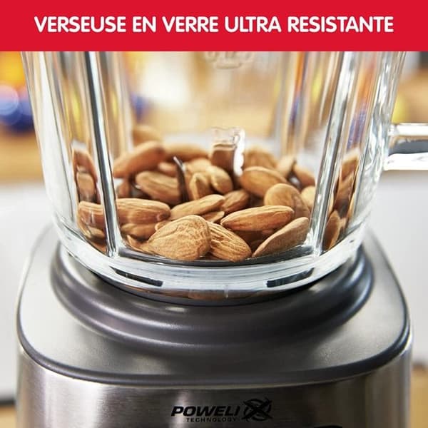 MOULINEX LM811D10 Blender - Perfekt mix - Hög hastighet - 1200 W - 2 L - Grå och svart
