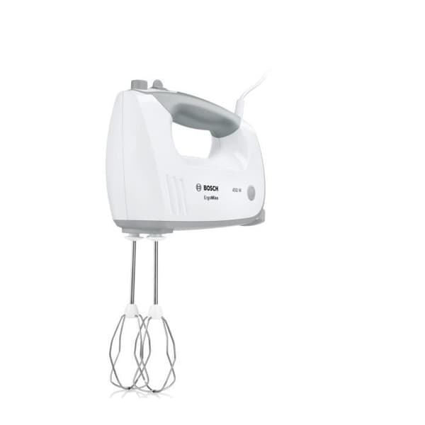 BOSCH MFQ36470 ERGOMIXX handmixer - 450W, 5 hastigheter + puls, rostfritt stål blandarfot tillbehör