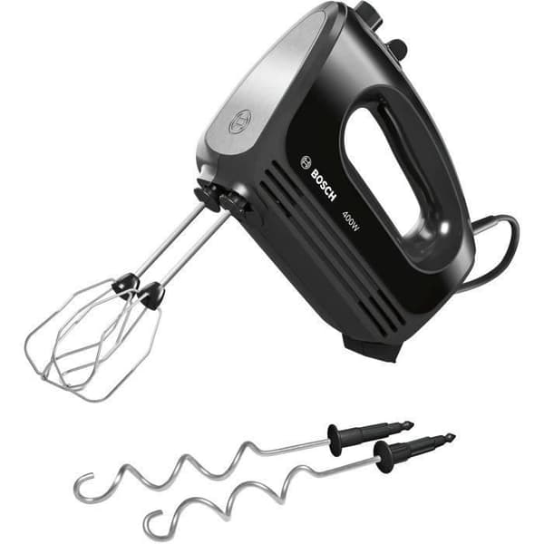 Handmixer - BOSCH MFQ2420B CLEVERMIXX - 400W - 4 hastigheter + puls - Svart/Rostfritt stål