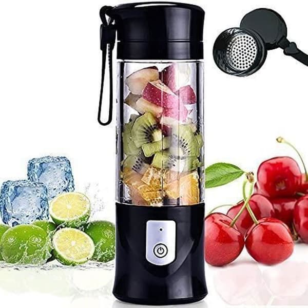 USB Blender Mini Portable Fruktblandare - Små myror - 6 blad i rostfritt stål - Svart