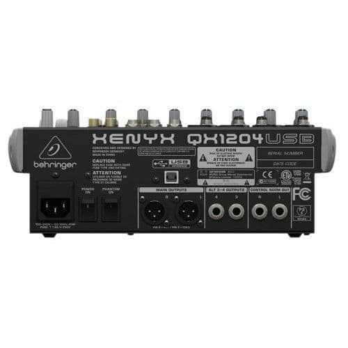 Behringer QX1204USB Premium 12-ingångar 2/2-buss mixer med Xenyx Mic Preamps kompressorer
