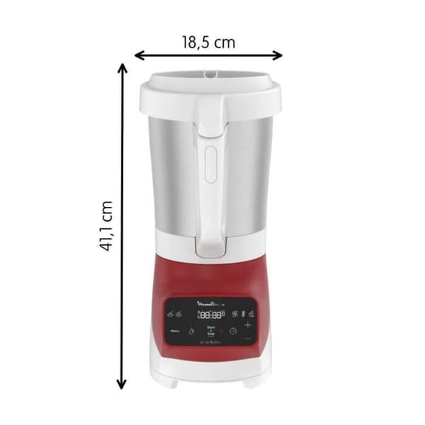 MOULINEX Soup&Plus Uppvärmd Mixer, Användbar kapacitet 2 L, 5 hastigheter, Pekskärm, Receptbok, Made in France LM924500