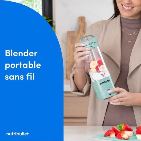Blender bärbar - NUTRIBULLET - NBP003LBL - 70W - 0.475L - Ljusblå - 1 gourd inkluderad