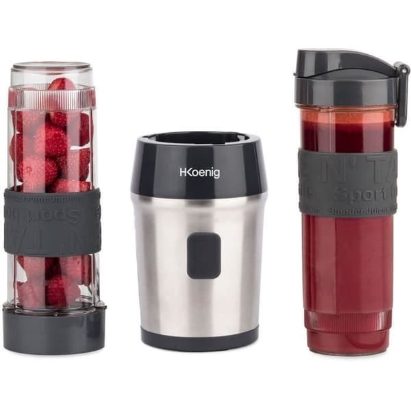 Minimixer - H.KoeNIG - SMOO9 - 300 W - 570 ml - Svart - 2 flaskor ingår - BPA-fri