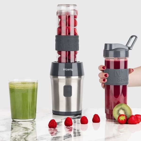 Minimixer - H.KoeNIG - SMOO9 - 300 W - 570 ml - Svart - 2 flaskor ingår - BPA-fri