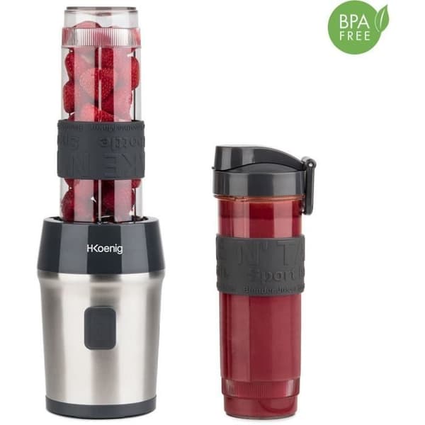 Minimixer - H.KoeNIG - SMOO9 - 300 W - 570 ml - Svart - 2 flaskor ingår - BPA-fri