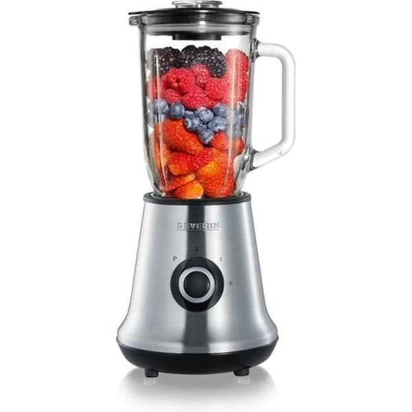 SEVERIN SM3734 Mixer, 1 liters uttagbar glasbehållare, 2 hastigheter + pulsfunktion, 22 000 rpm, sladdförvaring, rostfritt stål / svart