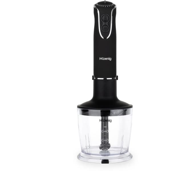3-i-1 stavmixer - H.Koenig - MIX75 - 850 W - 5 hastigheter + Turbo - Kniv i rostfritt stål - Tillbehör ingår