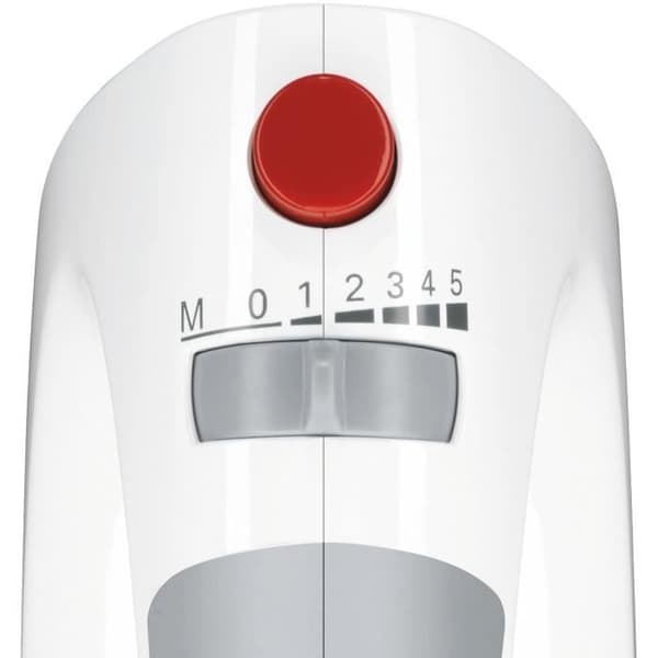 BOSCH CleverMixx MFQ3530 yleiskone - 450 W - 5 nopeutta - 2 vispilää / 2 ruostumattomasta teräksestä valmistettua taikinakoukkua - Valkoinen / Harmaa