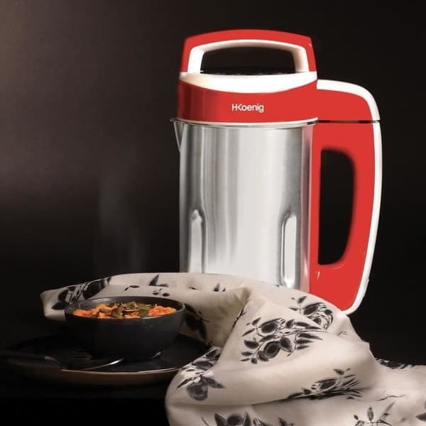Varmeblender - H.Koenig - MXC18 - 850 W - 1,1 L - Rustfrit stål - 2 tilberedningsprogrammer - rød