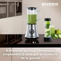 Miniatyrbild 6 av 6: 2-i-1-mixer - SEVERIN - SM3737 - 2-i-1 multimixer och smoothiemixer - 500W - 1 l glasskål - 1 x 600 ml flaska ingår