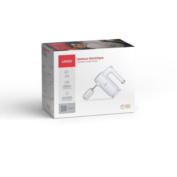Sähkövatkain - LIVOO - 250 W - 5 nopeutta - Turbotoiminto - Valkoinen